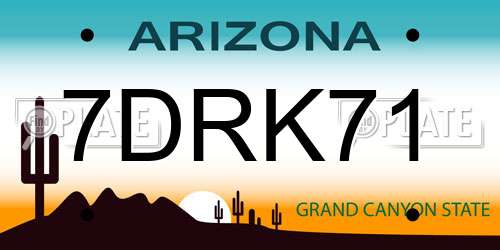 7DRK71 Arizona License Plate