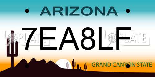 7EA8LF Arizona License Plate
