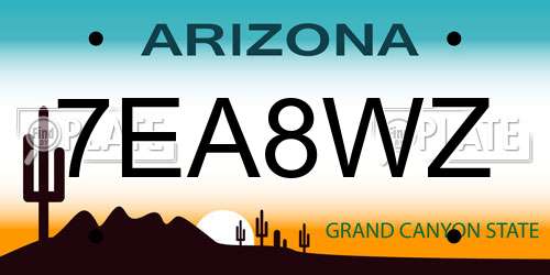 7EA8WZ Arizona License Plate