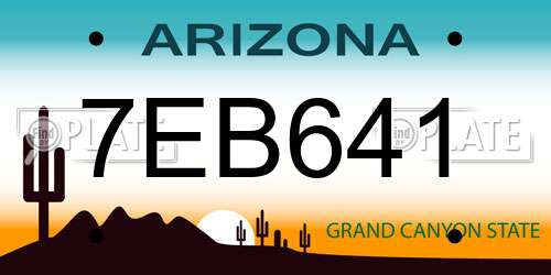 7EB641 Arizona License Plate