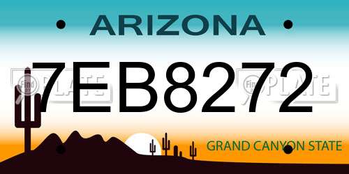 7EB8272 Arizona License Plate
