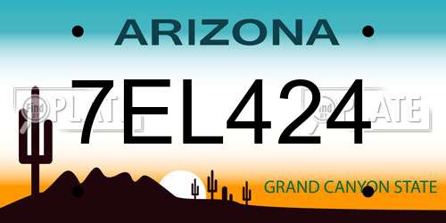 7EL424 Arizona License Plate