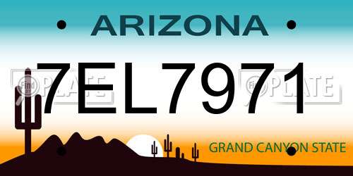 7EL7971 Arizona License Plate