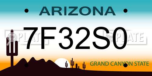 7F32S0 Arizona License Plate