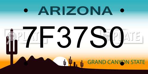 7F37S0 Arizona License Plate