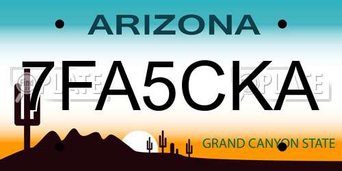 7FA5CKA Arizona License Plate