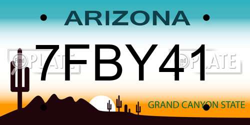 7FBY41 Arizona License Plate
