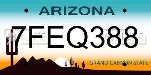7FEQ388 Arizona License Plate