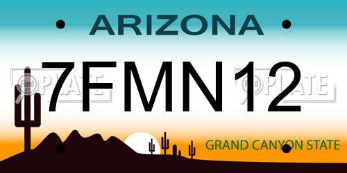 7FMN12 Arizona License Plate