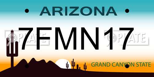 7FMN17 Arizona License Plate