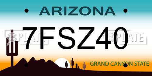 7FSZ40 Arizona License Plate