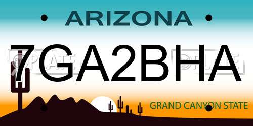 7GA2BHA Arizona License Plate