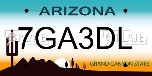 7GA3DL Arizona License Plate