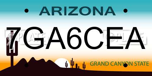 7GA6CEA Arizona License Plate