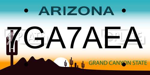 7GA7AEA Arizona License Plate