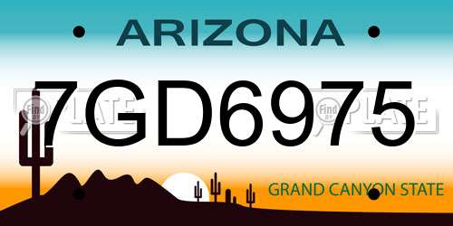7GD6975 Arizona License Plate