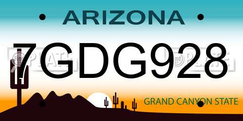 7GDG928 Arizona License Plate