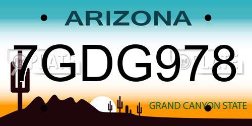 7GDG978 Arizona License Plate
