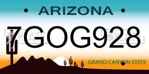 7GOG928 Arizona License Plate