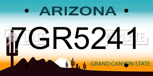 7GR5241 Arizona License Plate