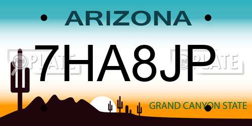 7HA8JP Arizona License Plate