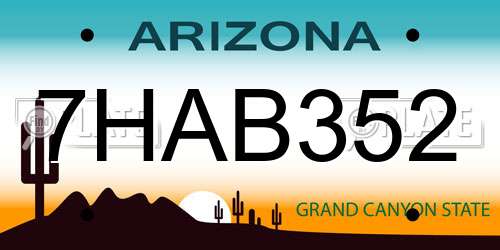 7HAB352 Arizona License Plate