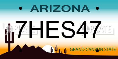 7HES47 Arizona License Plate