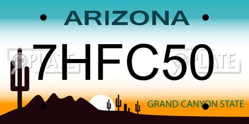 7HFC50 Arizona License Plate
