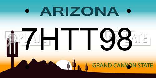 7HTT98 Arizona License Plate