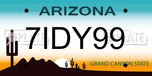 7IDY99 Arizona License Plate