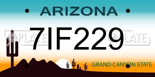 7IF229 Arizona License Plate