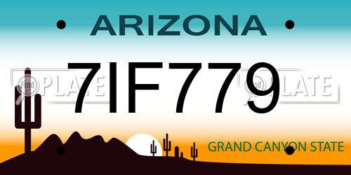 7IF779 Arizona License Plate