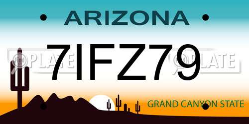 7IFZ79 Arizona License Plate