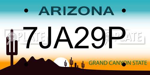 7JA29P Arizona License Plate