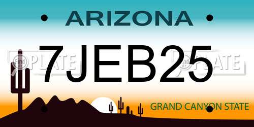 7JEB25 Arizona License Plate