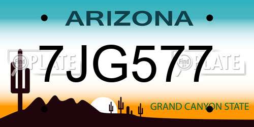 7JG577 Arizona License Plate