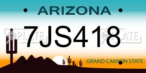7JS418 Arizona License Plate