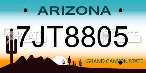7JT8805 Arizona License Plate
