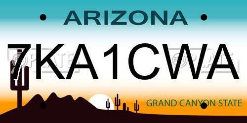7KA1CWA Arizona License Plate