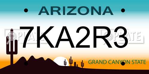 7KA2R3 Arizona License Plate