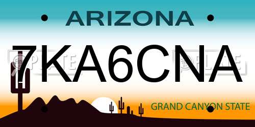 7KA6CNA Arizona License Plate