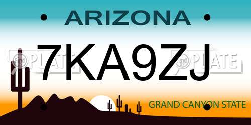 7KA9ZJ Arizona License Plate