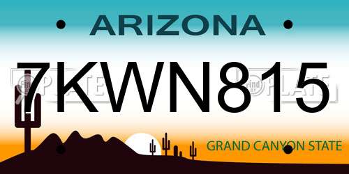 7KWN815 Arizona License Plate