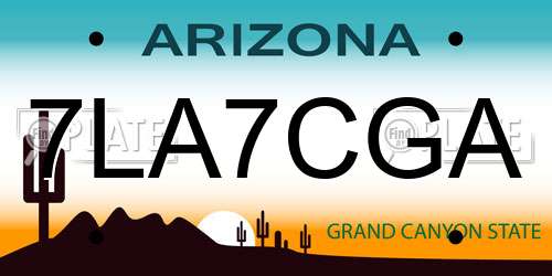 7LA7CGA Arizona License Plate