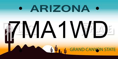 7MA1WD Arizona License Plate