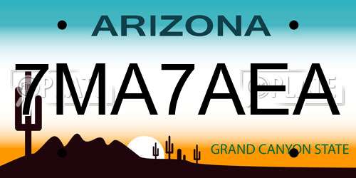 7MA7AEA Arizona License Plate