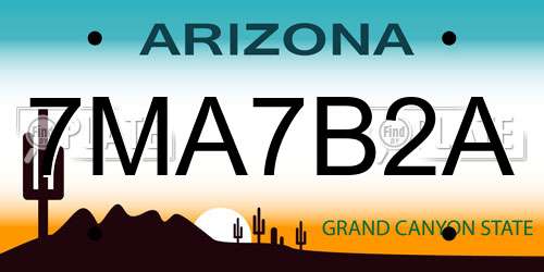 7MA7B2A Arizona License Plate