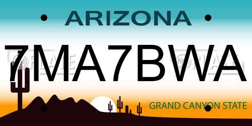7MA7BWA Arizona License Plate