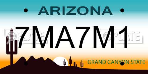 7MA7M1 Arizona License Plate