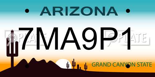 7MA9P1 Arizona License Plate